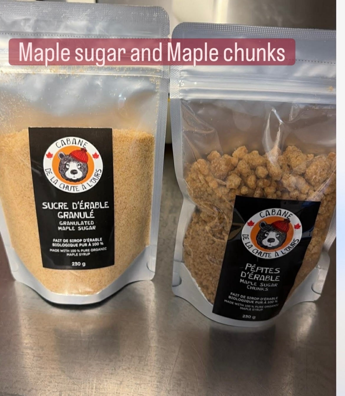 2x Pure Maple Sugar Chunks — Organic Quebec Sweetener