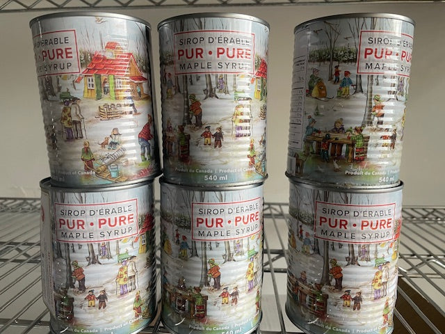 6 x 540ml tins of Pure Grade A Amber Maple Syrup from Quebec